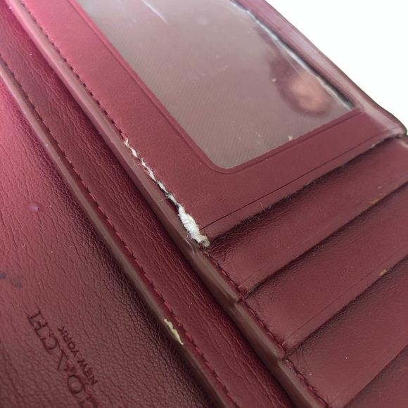 COACH Burgundy Leather Wallet - Picture 6 of 6